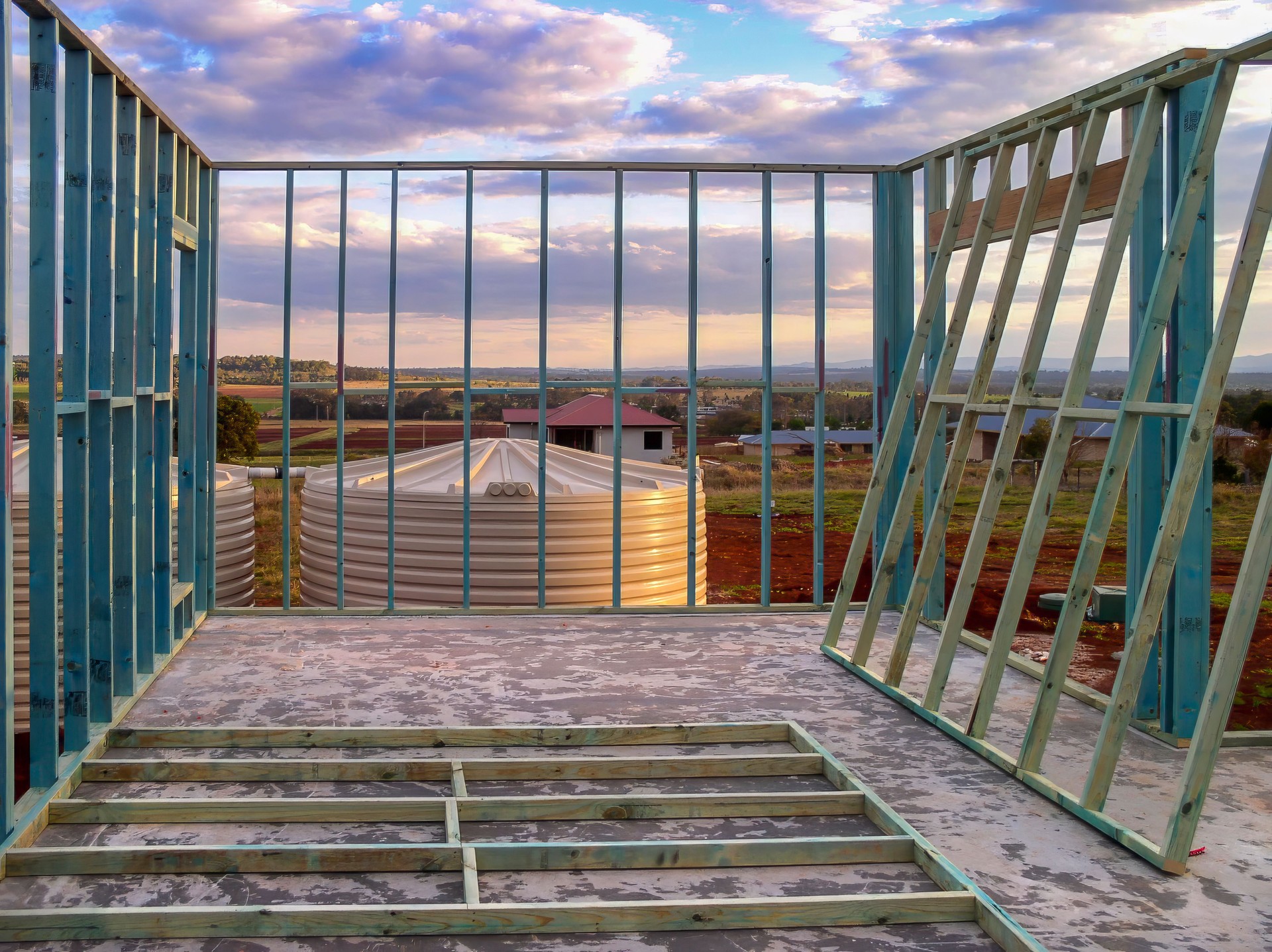 Residential house being built